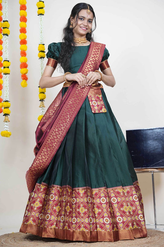 Green Silk Sangeet Lehenga Choli SFROY539101