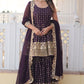 Purple Sangeet Party Palazzo Sharara Salwar Suit In Georgette SFNPV42702R