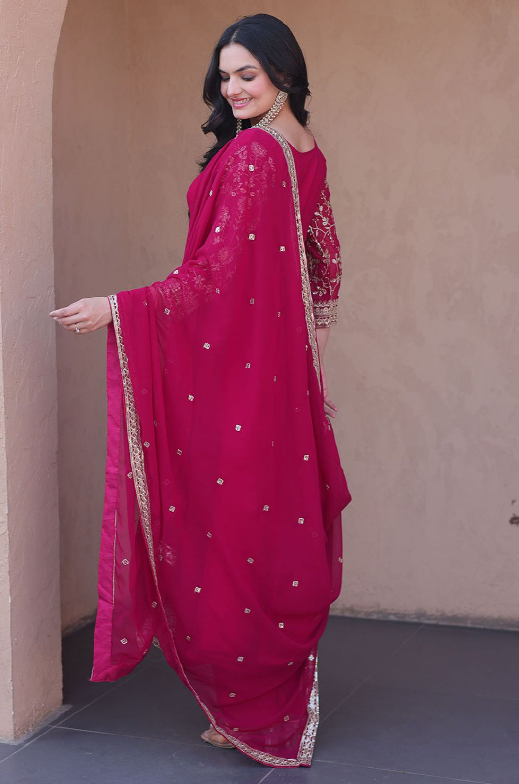 Rani Pink Georgette Salwar Kameez - SFNPV76101R