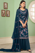 Blue Georgette Salwar Kameez - SFSA358809