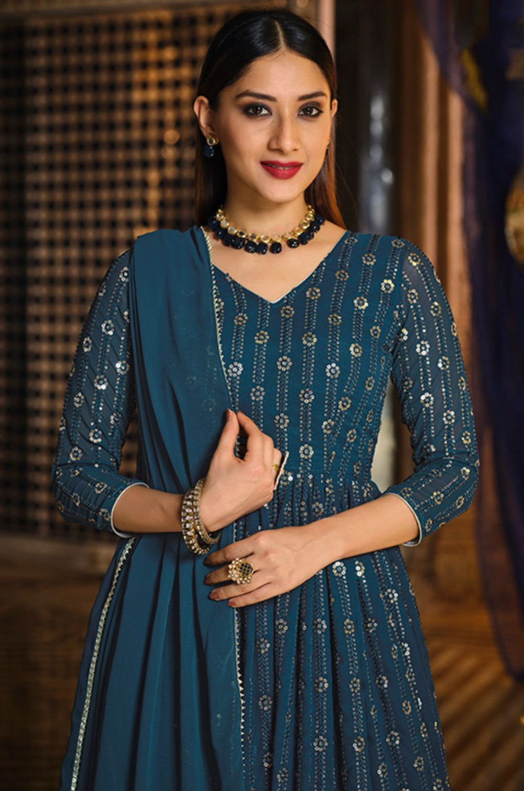 Green Georgette Salwar Kameez - SFSA340104