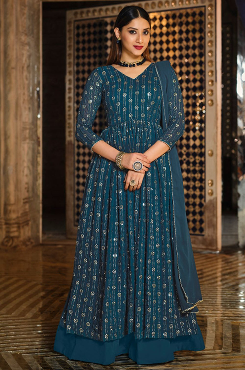 Green Georgette Salwar Kameez - SFSA340104