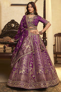 Purple Banarasi Lehenga Choli - SFSA522206