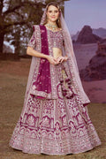 Purple Heavy Bridal Lehenga Choli In Silk SFROY522470