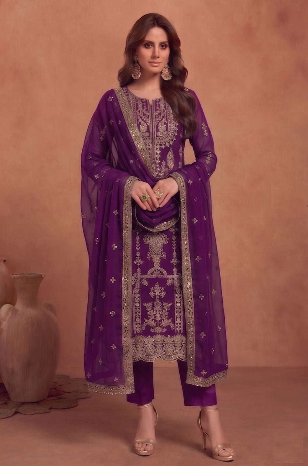 Purple Georgette Salwar Kameez - SFSA573304