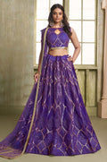 Purple Net Lehenga Choli - SFSA482601D