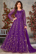Purple Net Salwar Kameez - SFDFS34402