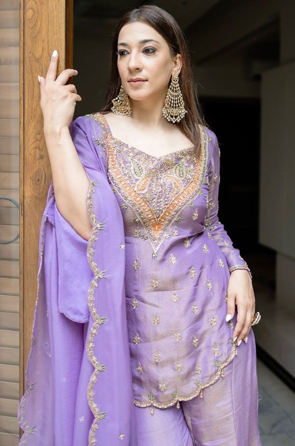 Purple Silk Salwar Kameez - SFFK38204R