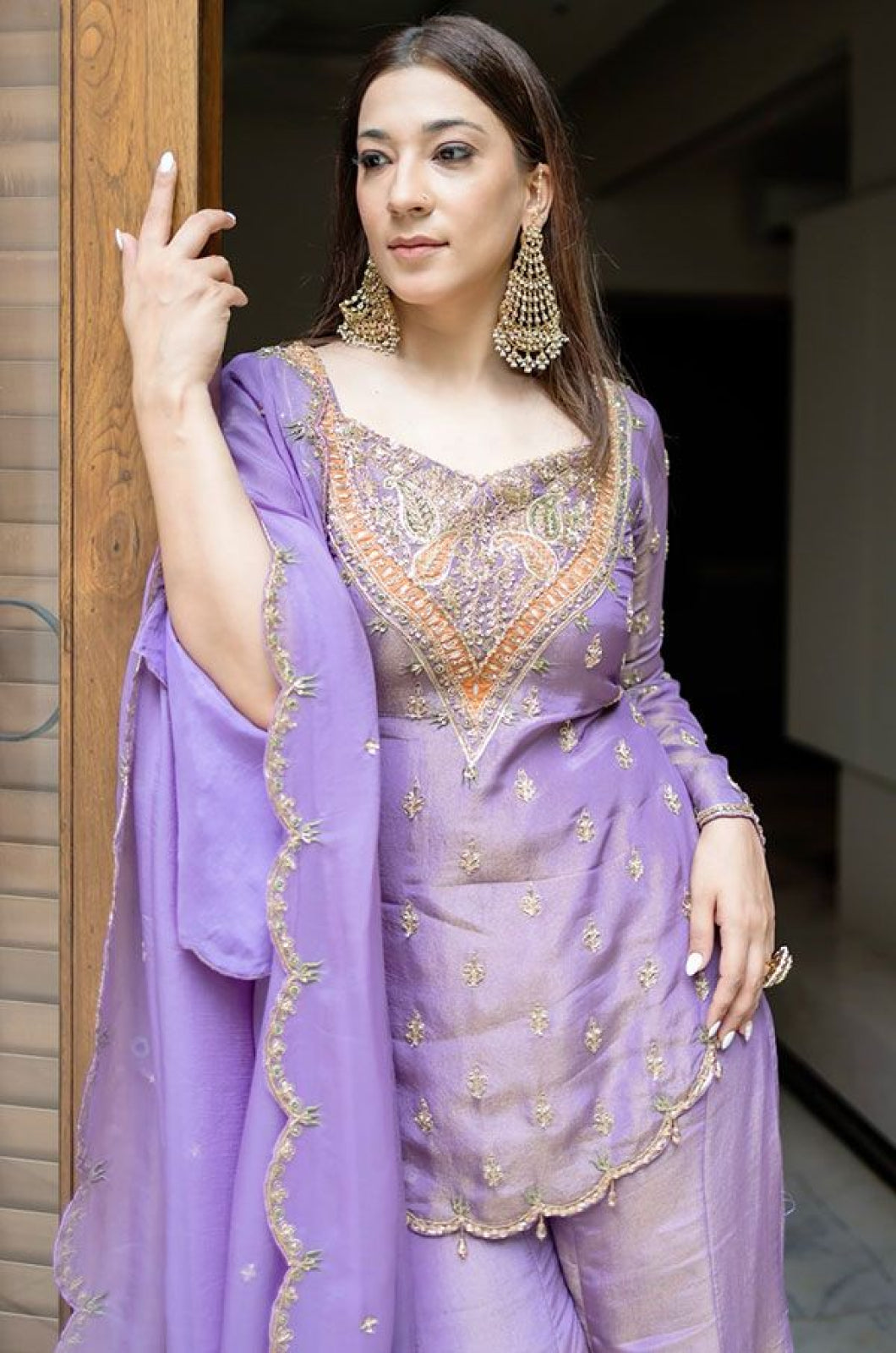 Purple Silk Salwar Kameez - SFFK38204R