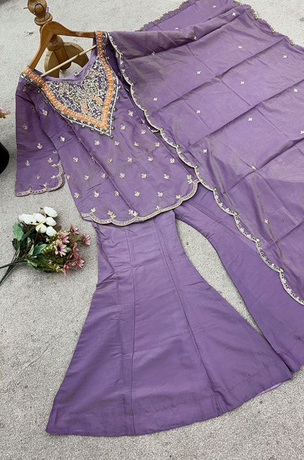 Purple Silk Salwar Kameez - SFFK38204R