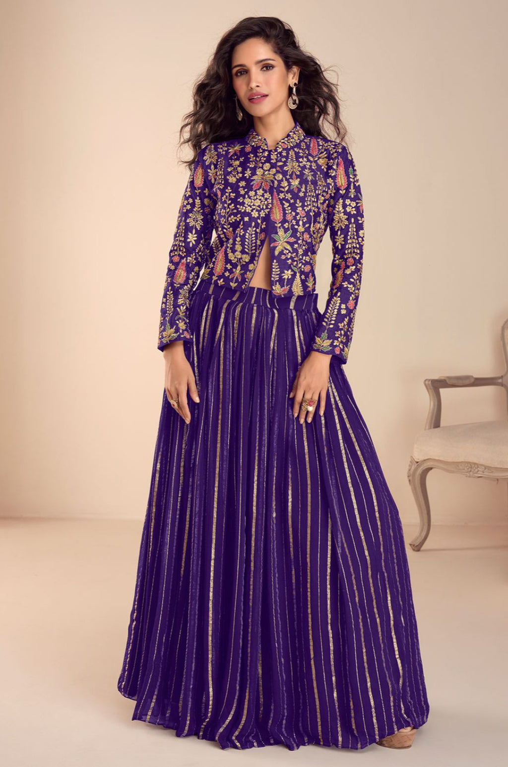 Purple Silk Salwar Kameez - SFYS173703R