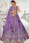 Purple Tissue Wedding Party Lehenga Choli  SFFK28903