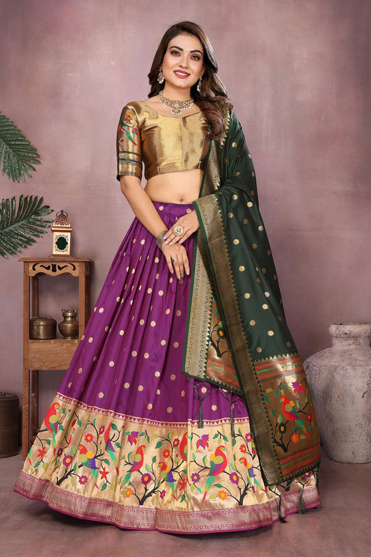 Purple Silk Partywear Lehenga Choli  SFJBNF2407R