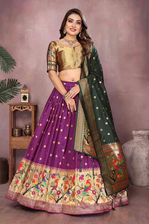 Purple Silk Partywear Lehenga Choli  SFJBNF2407R