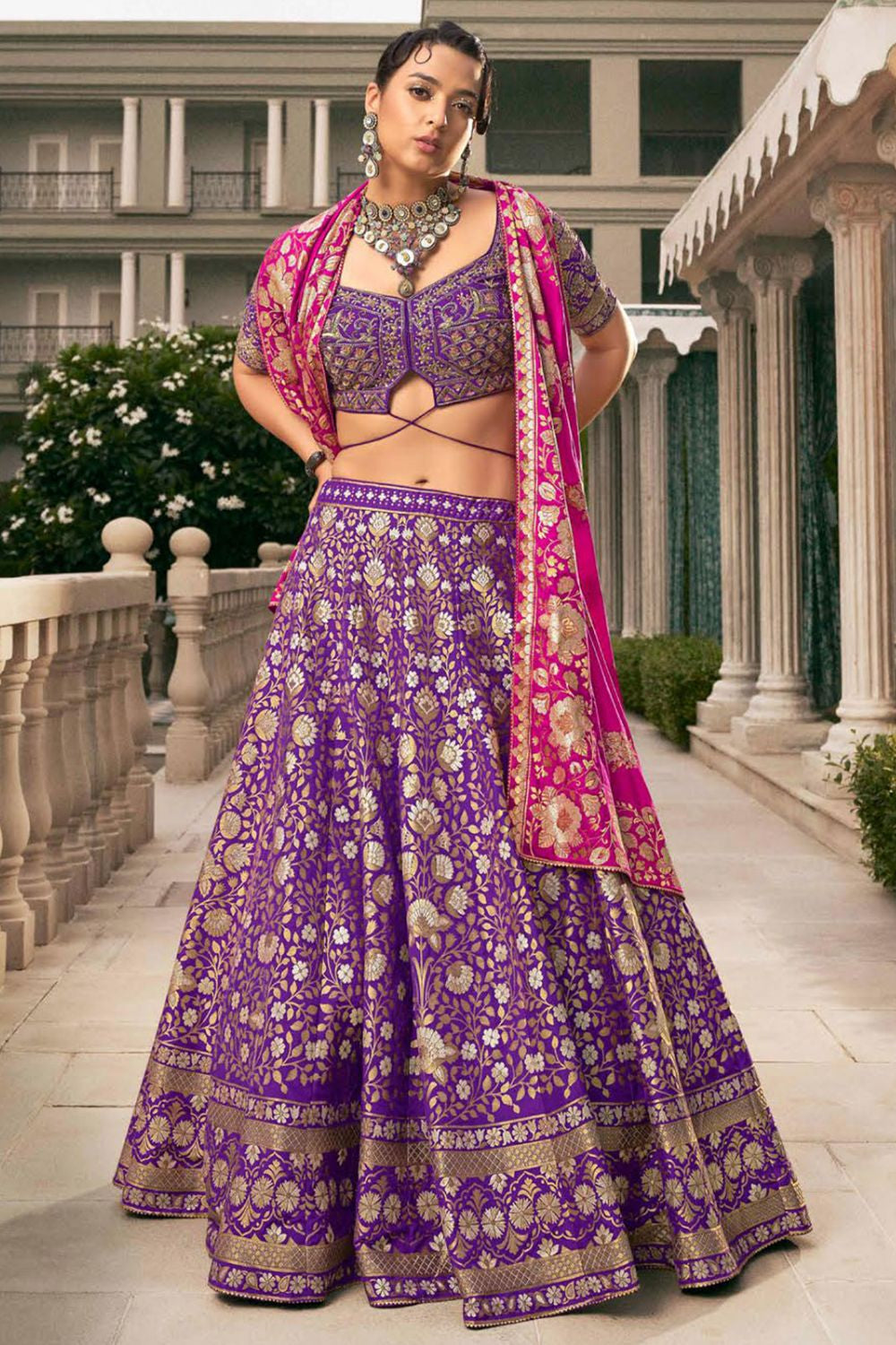 Lent Purple Silk Sangeet Designer Lehenga Choli SFSA480917R