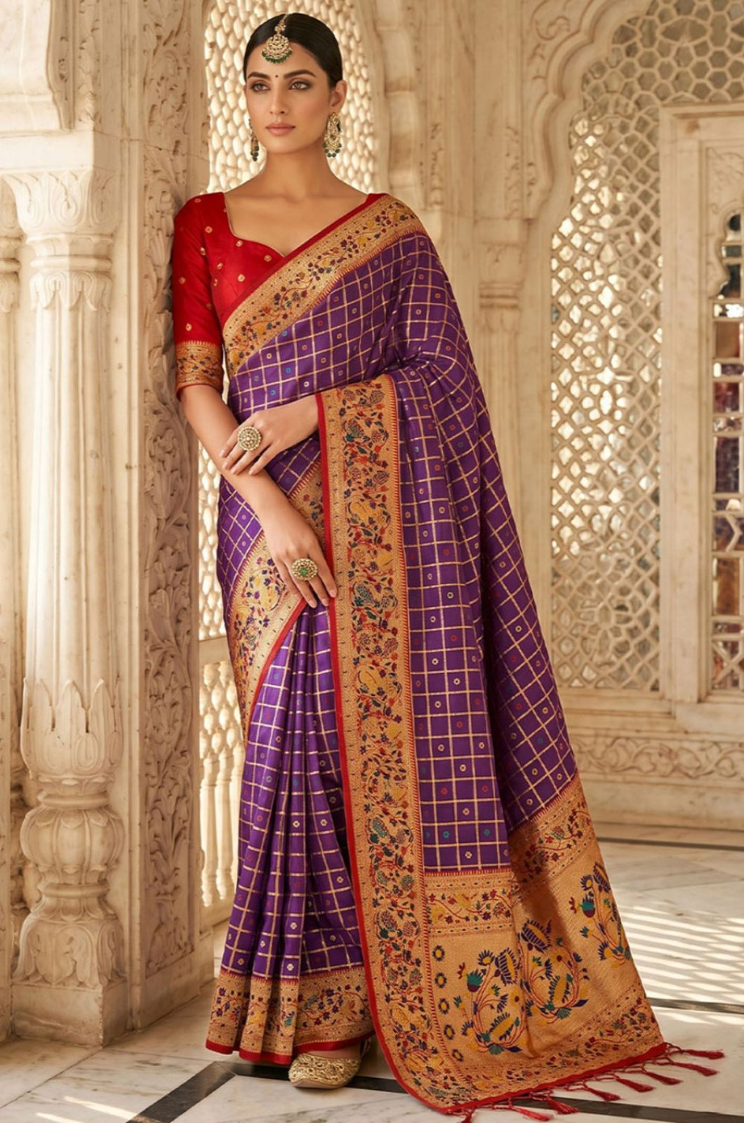 Purple Banarasi Sarees - SFPRF279601