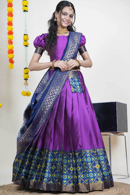 Purple Silk Sangeet Lehenga Choli  SFROY539103