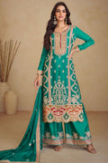 Polished Green Chinnon Salwar Kameez SFYS143403R