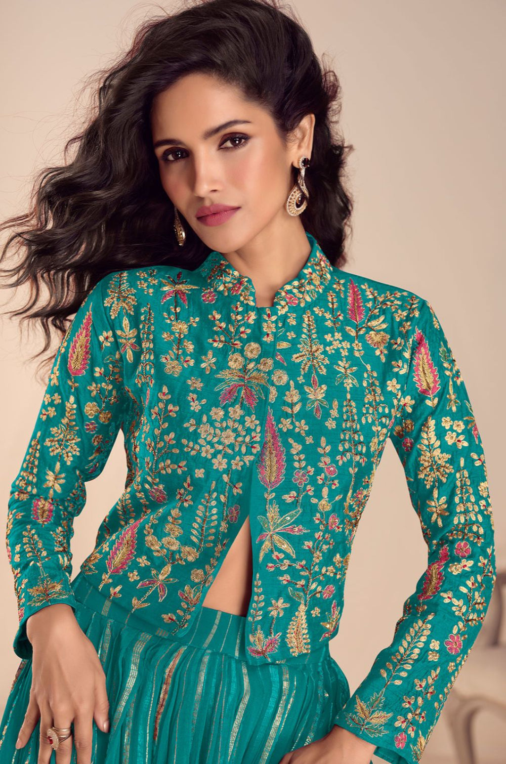 Green Silk Salwar Kameez - SFYS173704R
