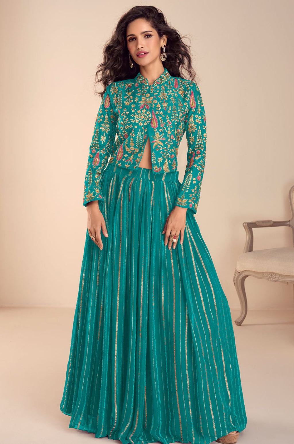 Green Silk Salwar Kameez - SFYS173704R
