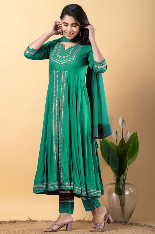Green Rayon Plus Size Indian Sangeet Salwar Kameez  SFSBR1102R