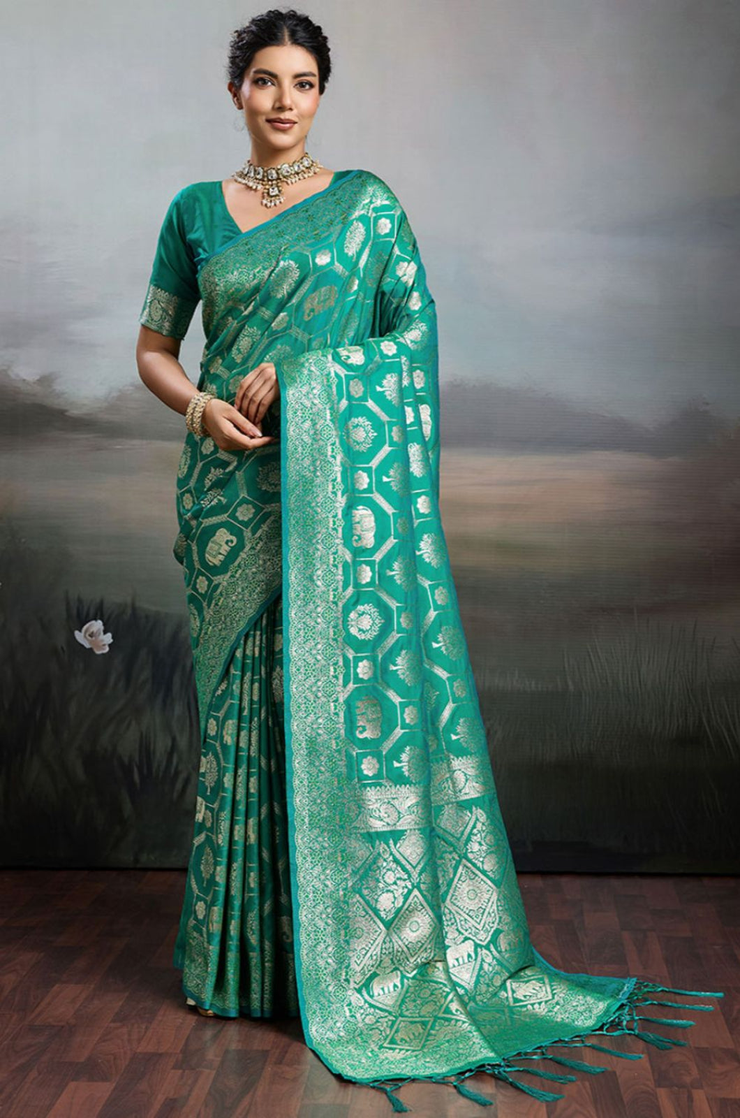 Green Silk Sarees - SFAST20305