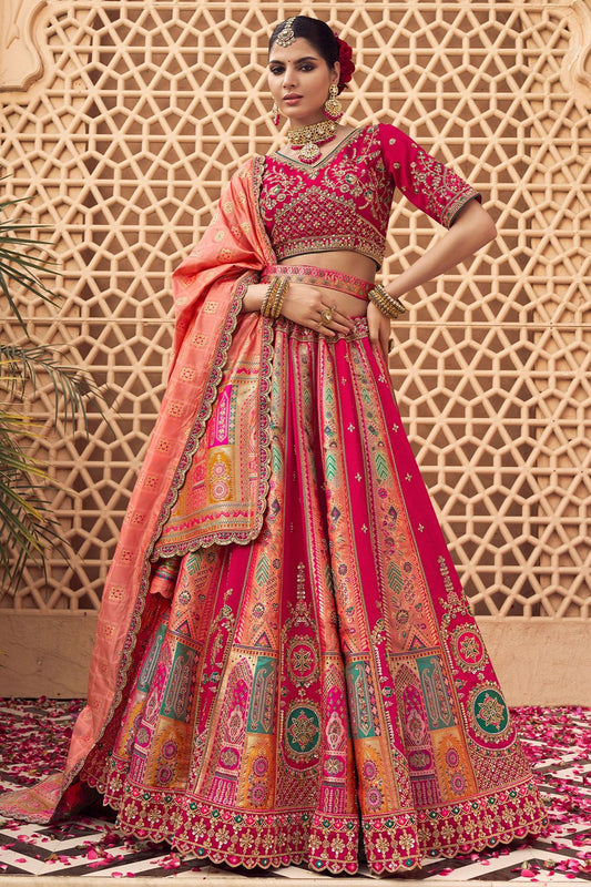 Rani Pink Banarasi Lehenga Choli - SFSA505205