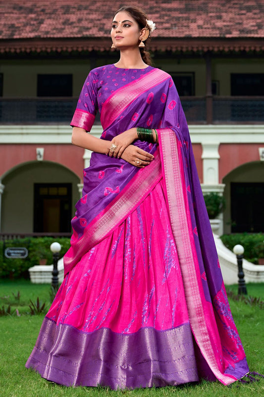 Pink Silk Navratri Lehenga Choli  SFROY535303