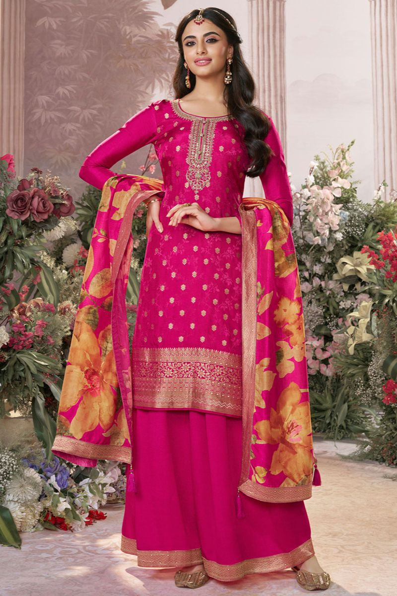 Rani Pink Dola Silk Salwar Kameez - SFVNF2112R