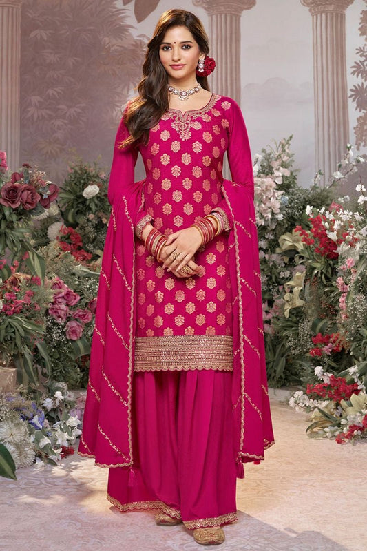 Rani Pink Dola Silk Salwar Kameez - SFVNF2115R