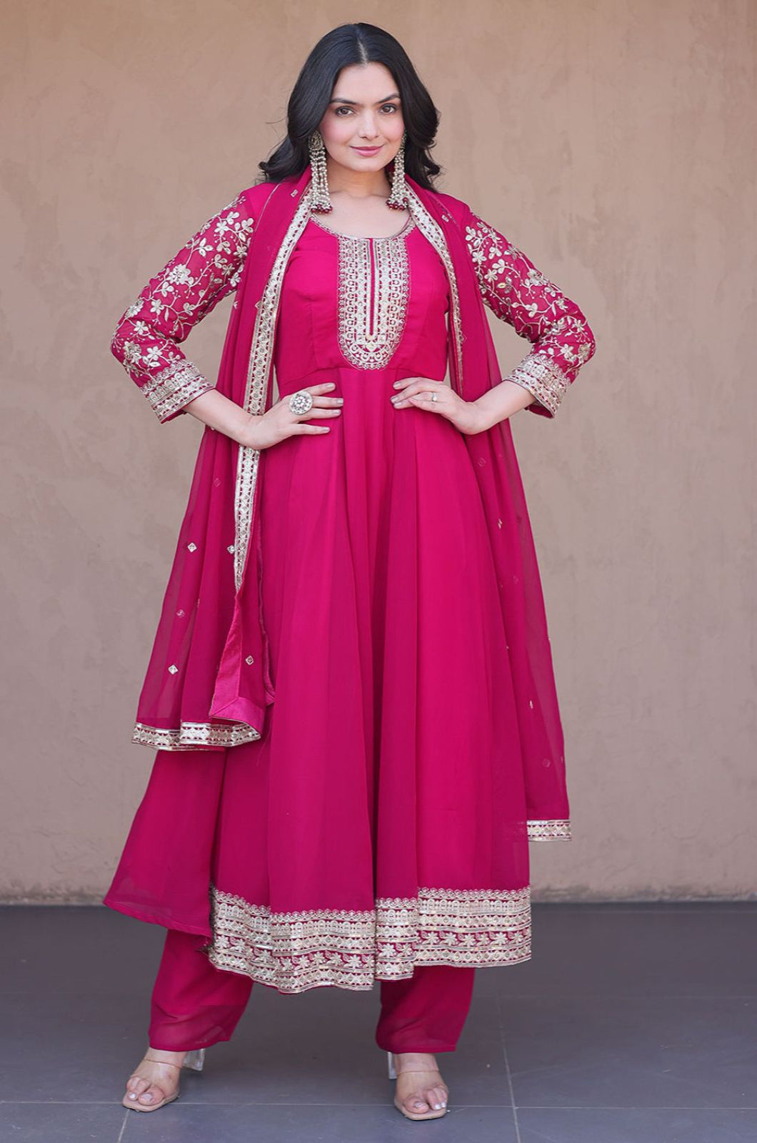 Rani Pink Georgette Salwar Kameez - SFNPV76101R