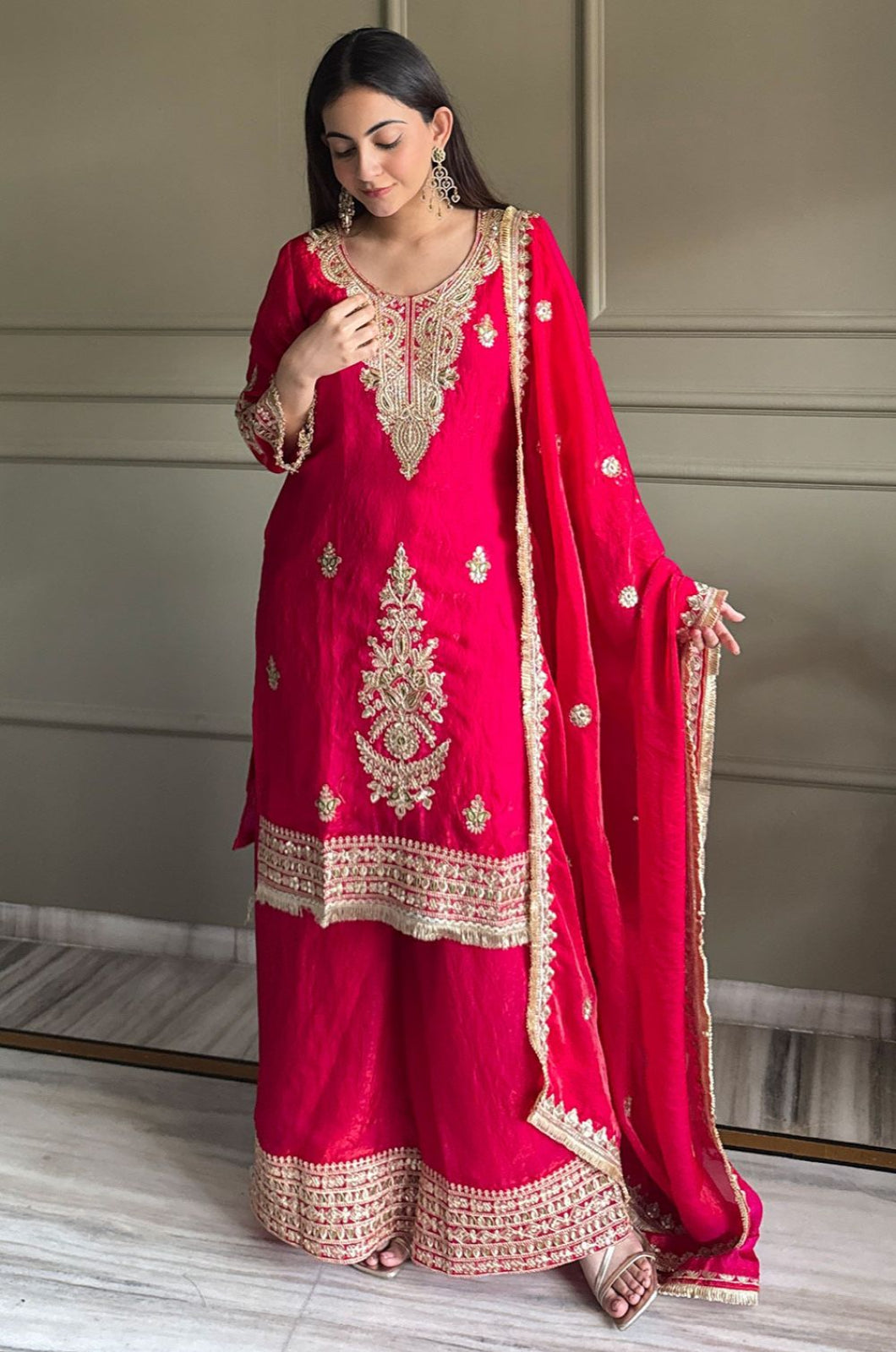 Rani Pink Satin Salwar Kameez - SFEDC25301R