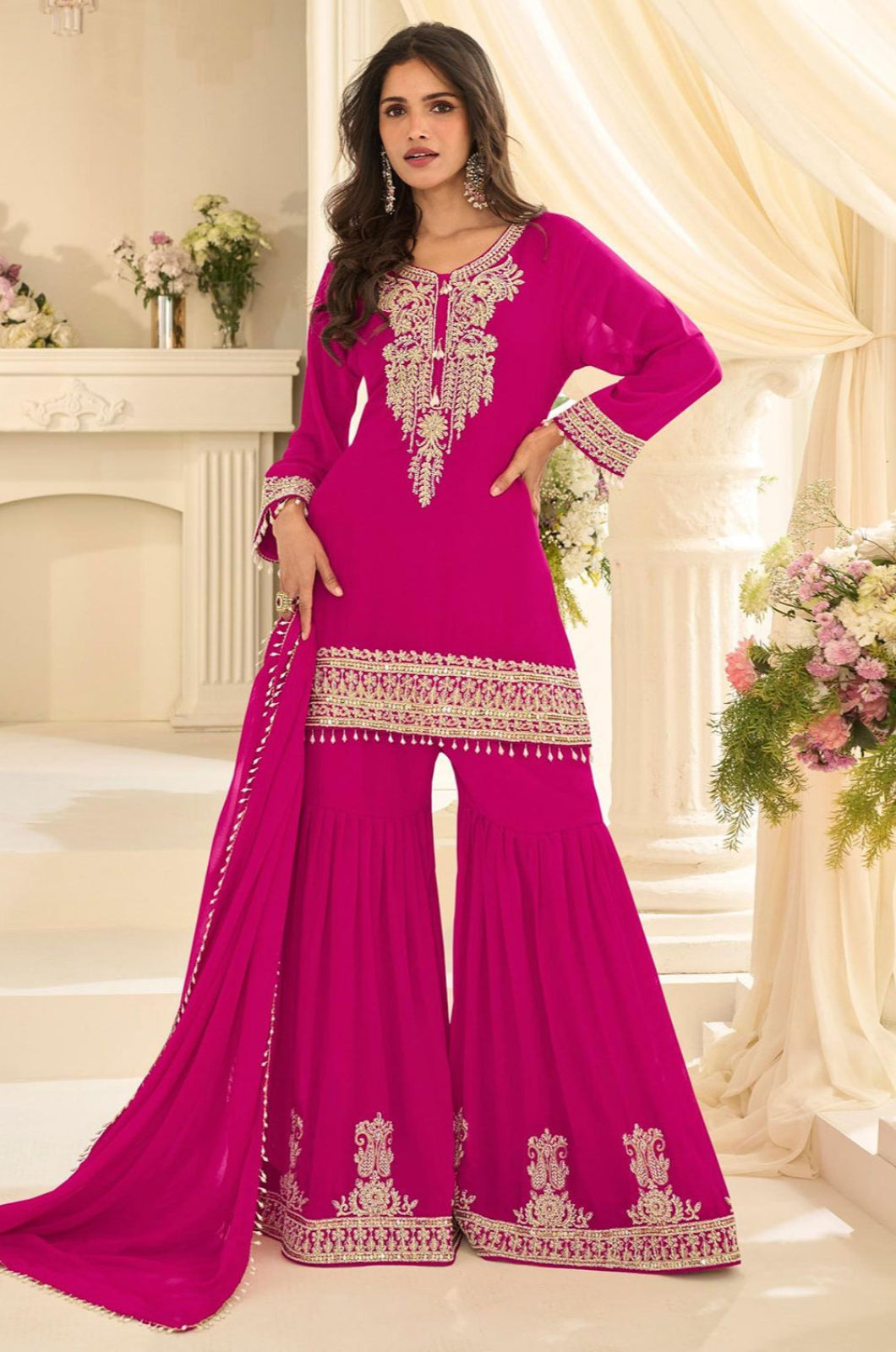 Rani Pink Georgette Salwar Kameez - SFSMT58501R