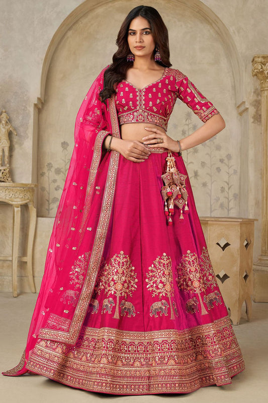 Rani Pink Silk Lehenga Choli - SFRELS6503