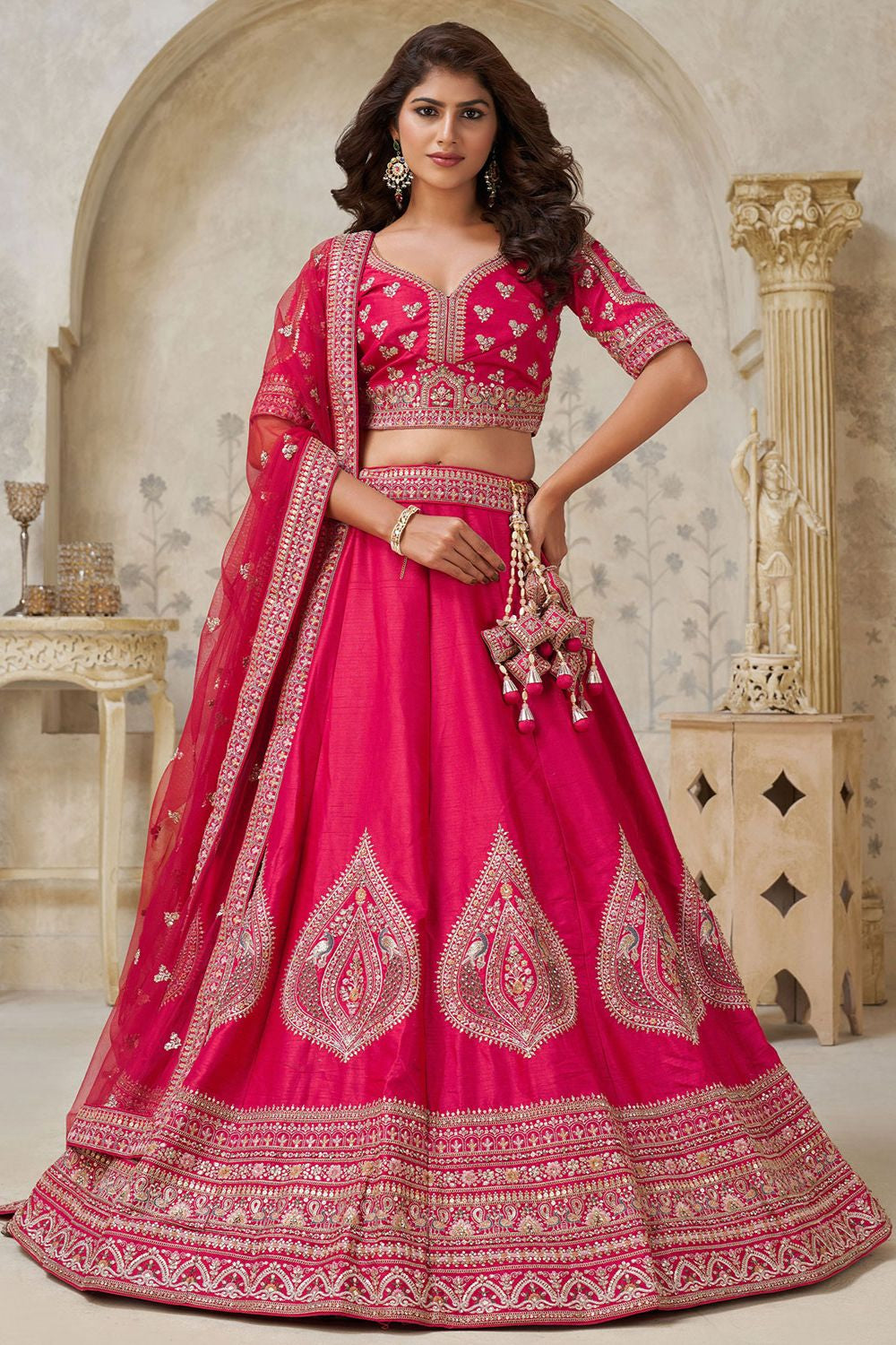 Rani Pink Silk Lehenga Choli - SFRELS6509