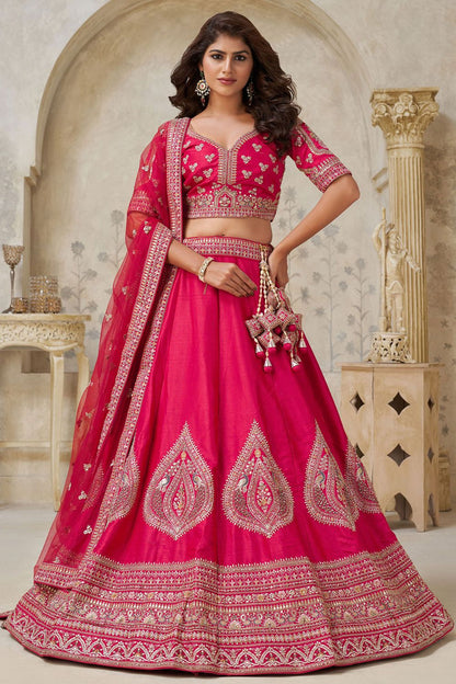 Rani Pink Silk Lehenga Choli - SFRELS6509