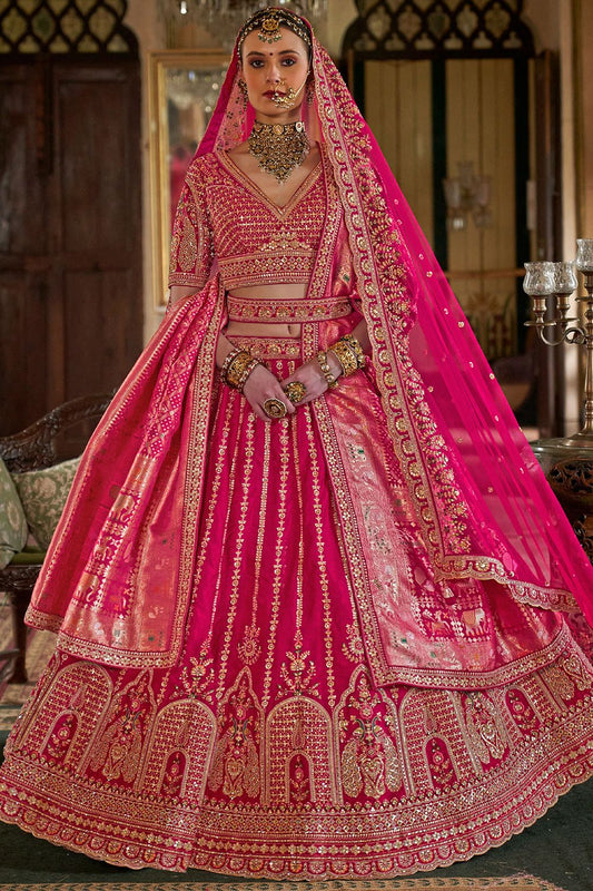Rani Pink Silk Royal Bridal Lehenga Choli SFSJDN33904