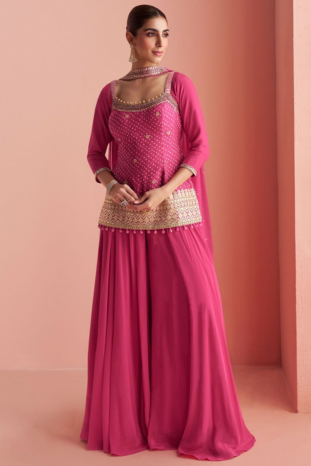 Rani Pink Silk Salwar Kameez - SFSMT48601R