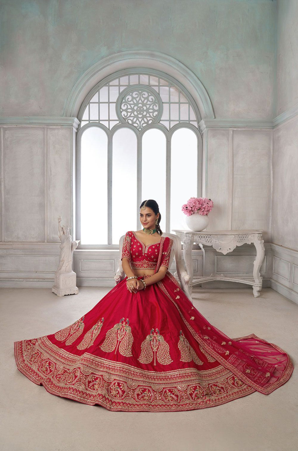 Pink Silk Lehenga Choli - SFPRF280002