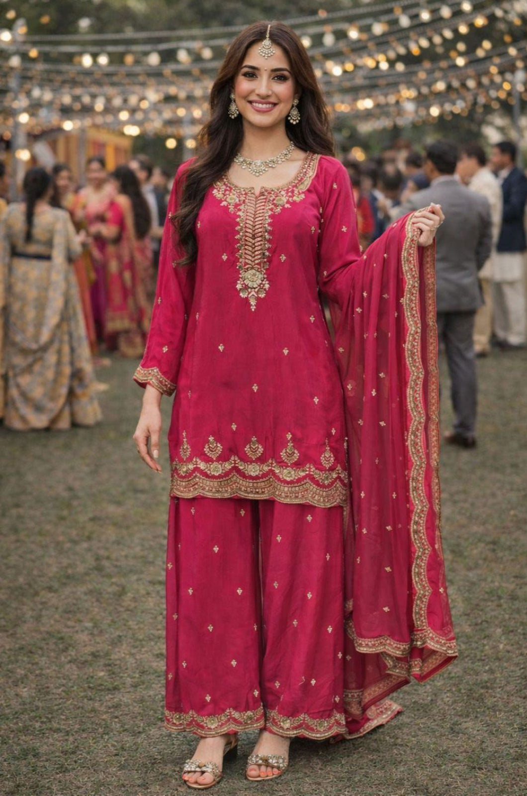 Rani Pink Viscose Salwar Kameez - SFSA562701R