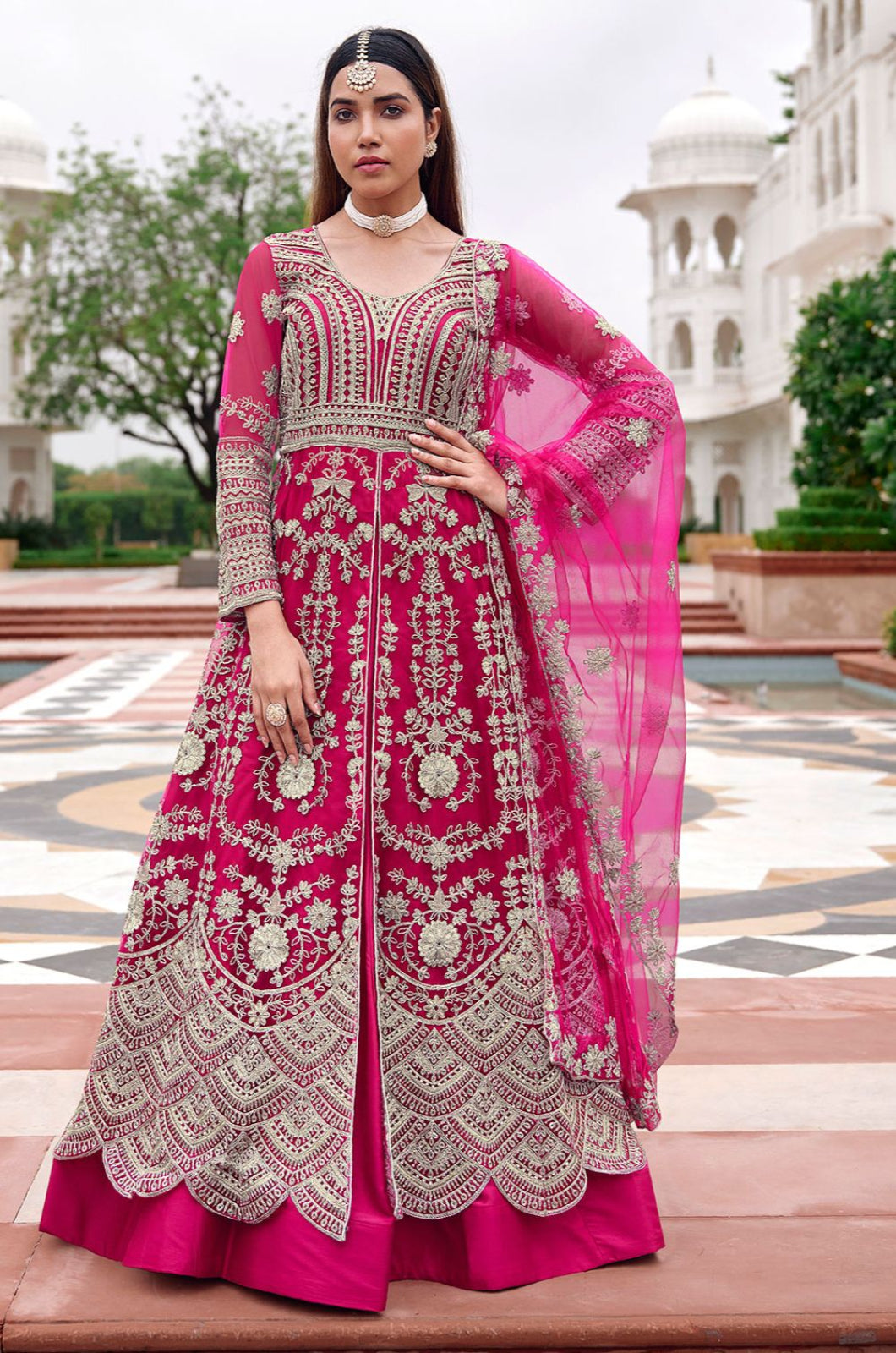 Rani Pink Net Salwar Kameez - SFSA572201