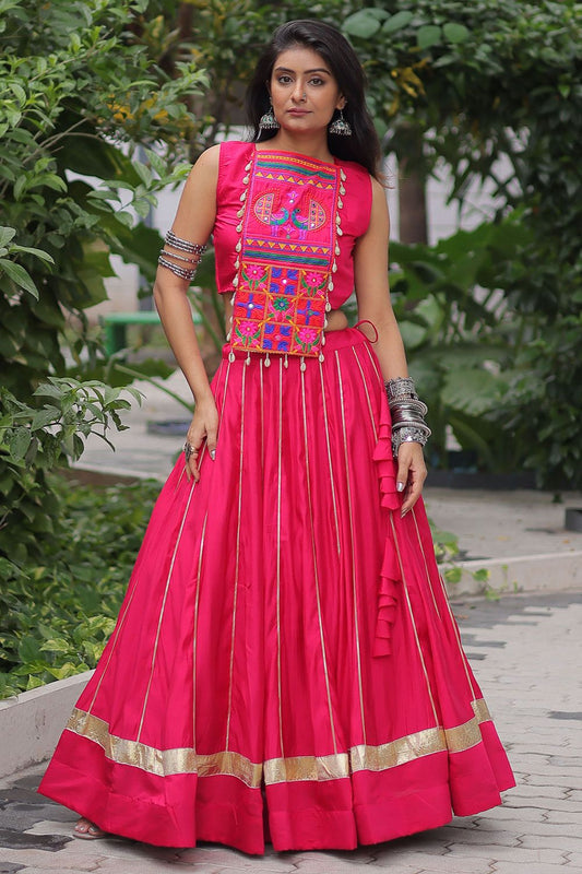 Rani Pink Silk Navratri Chaniya Choli  SFROY553201R