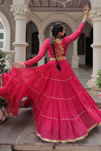 Pink Georgette Chaniya Cholis SFROY551404R