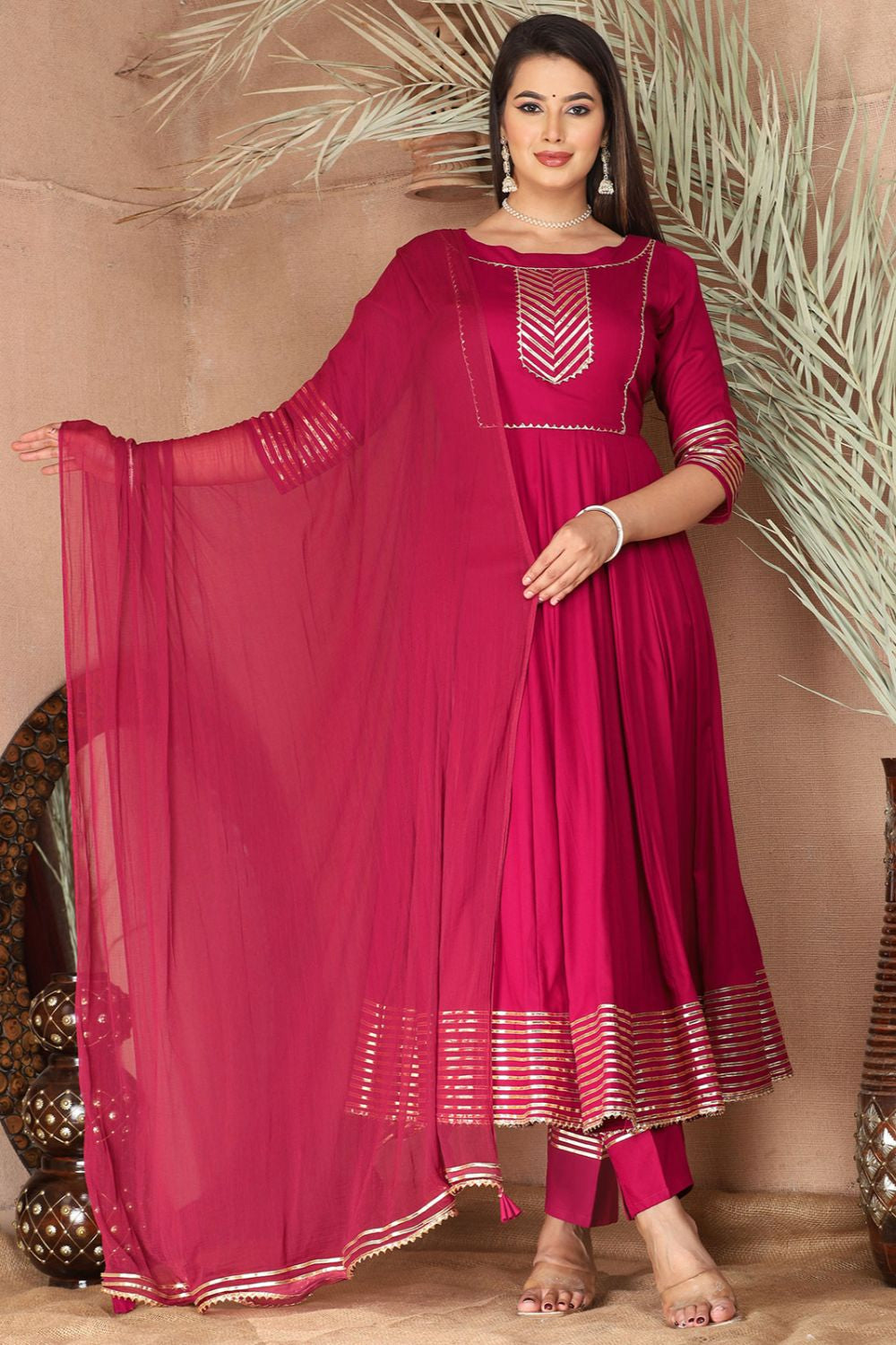 Pink Sangeet Plus Size Rayon Salwar Kameez SFSBR1207R