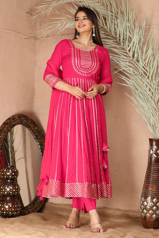 Pink Rayon Salwar Kameez - SFSBR1307R