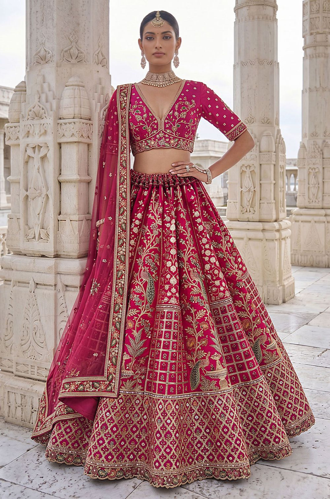 Rani Pink Silk Lehenga Choli - SFANJ3437