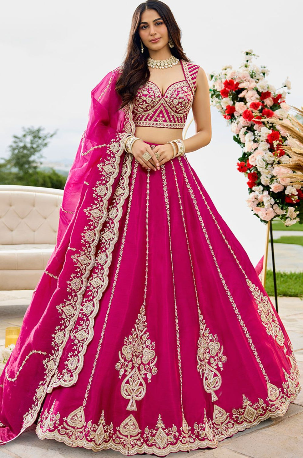 Rani Pink Silk Lehenga Choli - SFROY571711