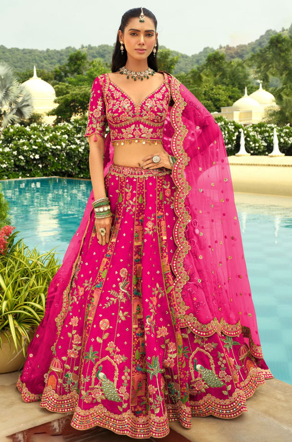 Pink Silk Lehenga Choli - SFSJDN37003