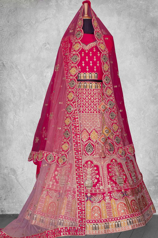 Pink Velvet Designer Lehenga Choli SFDIW43202