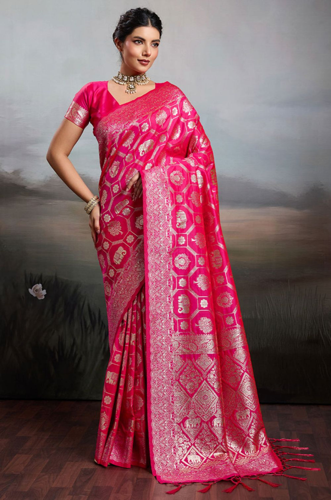 Rani Pink Silk Sarees - SFAST20306
